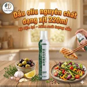 Dầu Xịt Oliu Ăn Kiêng Nguyên Chất Belux 220ml - Dầu Oliu Kiểm Soát Lượng Dầu, Tiết Kiệm Calo, Hỗ Trợ Eat Clean