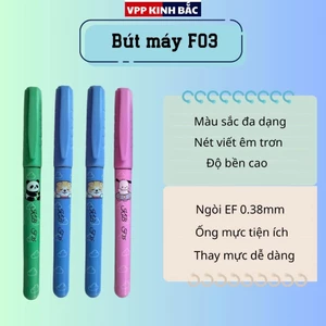 Combo Bút Máy Mực Nhanh Khô Kinh Bắc F03 - Viết Êm Trơn, Mượt Dùng Cho HS Tiểu Học.