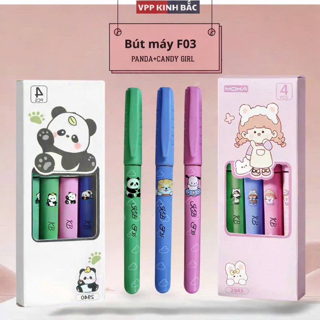 Combo 3 Bút Máy F03 Mực Nhanh Khô ( Ngòi EF Nâng Cấp ) - Dùng Cho Học Sinh Tiểu Học Từ Lớp 1-5.