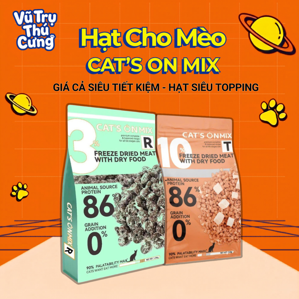 Hạt Cho Mèo Cat's On Mix Không Độn Ngũ Cốc