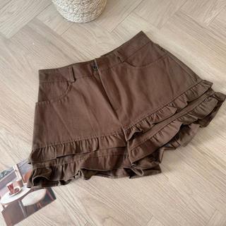 (HAVANA) Quần đùi jeans MOLLY viền bèo phối đai bản QJ424