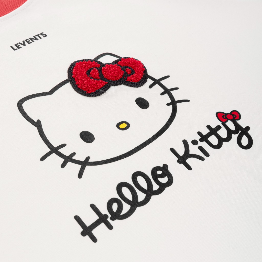 Levents® x Hello Kitty | Áo Thun Regular Icon Raglan Regular Tee/ White 100% Cotton T-shirt | BigBuy360 - bigbuy360.vn