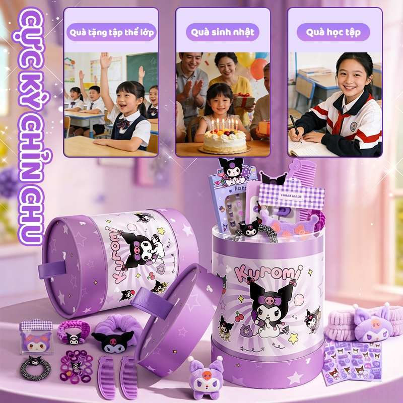 Set quà văn phòng phẩm dễ thương hoạt hình đầy đủ phụ kiện cho bé gái học sinh sinh nhật 1/6