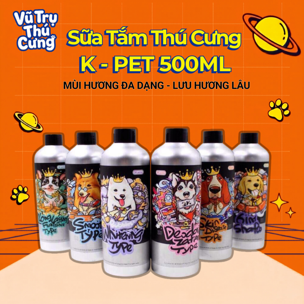 Sữa Tắm KPET cho Chó Mèo 500ml, mềm mượt lông và lưu hương lâu