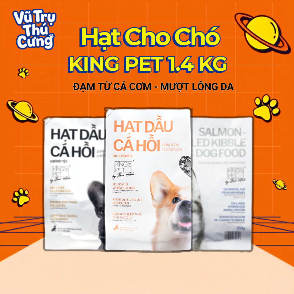 Thức Ăn Hạt Cho Chó Bổ Sung Dầu Cá Hồi King Pet
