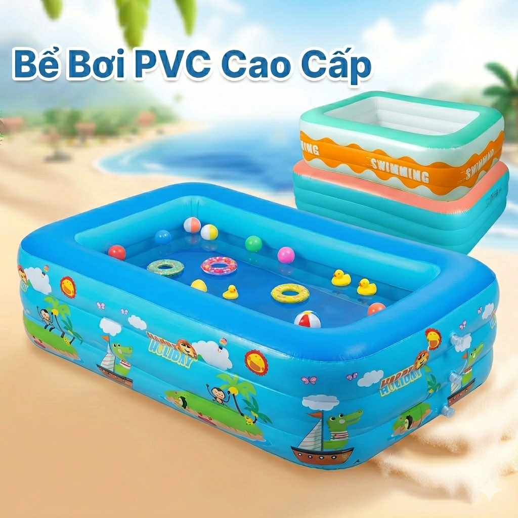 [Giá Rẻ] Bể Bơi Cho Bé Trong Nhà Agnite Hồ Bơi 3 Tầng Tự Gấp Gọn Gàng Chất Liệu An Toàn Dày Dặn Đáy Chống Trơn Trượt