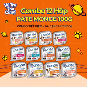 Combo 12 hộp Pate Monge cho Chó 100g, thành phần thịt và rau củ quả nhiều dinh dưỡng