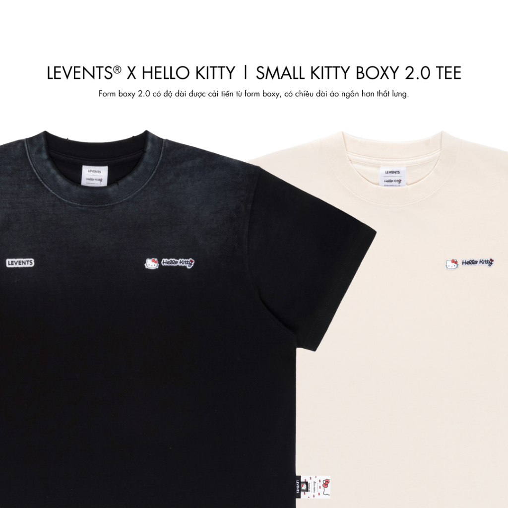 Levents® x Hello Kitty | Áo Thun Small Kitty Boxy 2.0 Tee 100% Cotton T-shirt | BigBuy360 - bigbuy360.vn