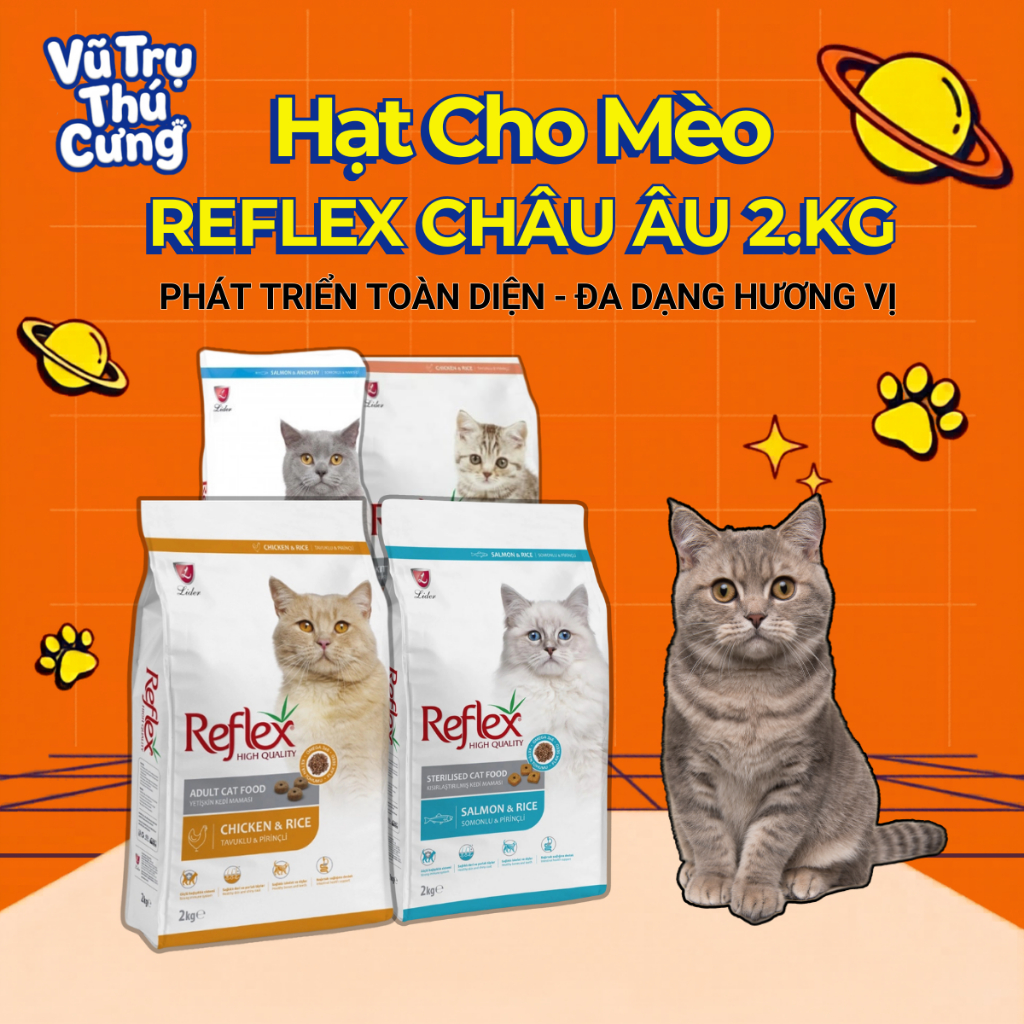 Thức Ăn Hạt Reflex cho mèo từ Thỗ Nhĩ Kỳ 2Kg