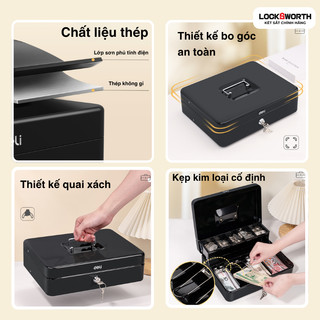 Két Tiền Thu Ngân DelixLocksworth Két Sắt Mini Hộp Tiền, Hộp Lưu Trữ Đựng Trang Sức Bảo Vệ Tài Sản, Hộp Tiền Tiết Kiệm
