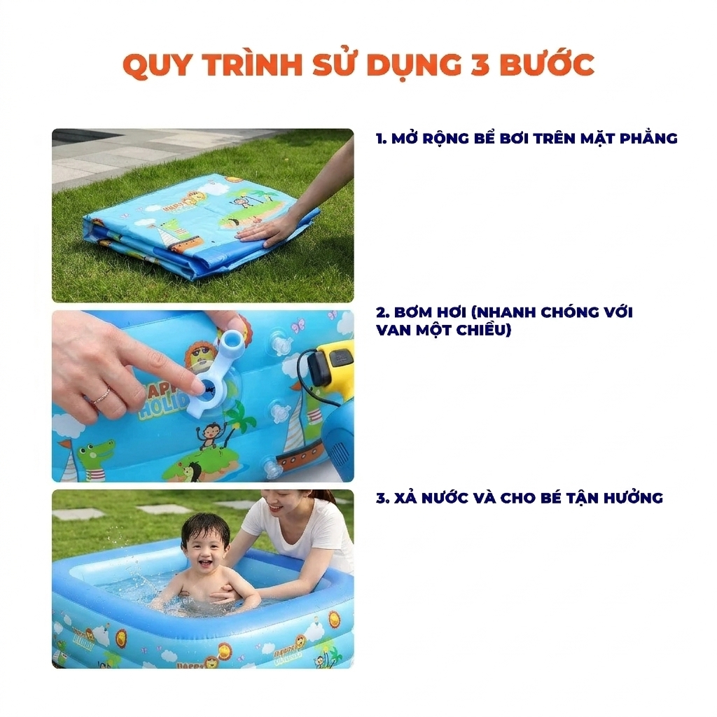 [Giá Rẻ] Bể Bơi Cho Bé Trong Nhà Agnite Hồ Bơi 3 Tầng Tự Gấp Gọn Gàng Chất Liệu An Toàn Dày Dặn Đáy Chống Trơn Trượt