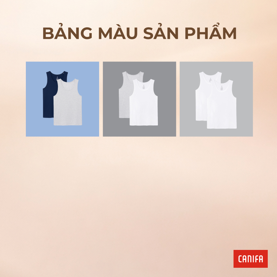 Combo 2 áo ba lỗ nam CANIFA áo mặc nhà chất liệu Cotton USA chuẩn OEKO-TEX 8LA26A002