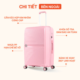 Combo 2 Vali Kéo MIAvn Pisani DEMILI - Size 20/24/28 Nhựa PP Bền Bỉ, Dây Kéo Đôi, Ngăn Nới Rộng, Bảo Hành Trọn Đời
