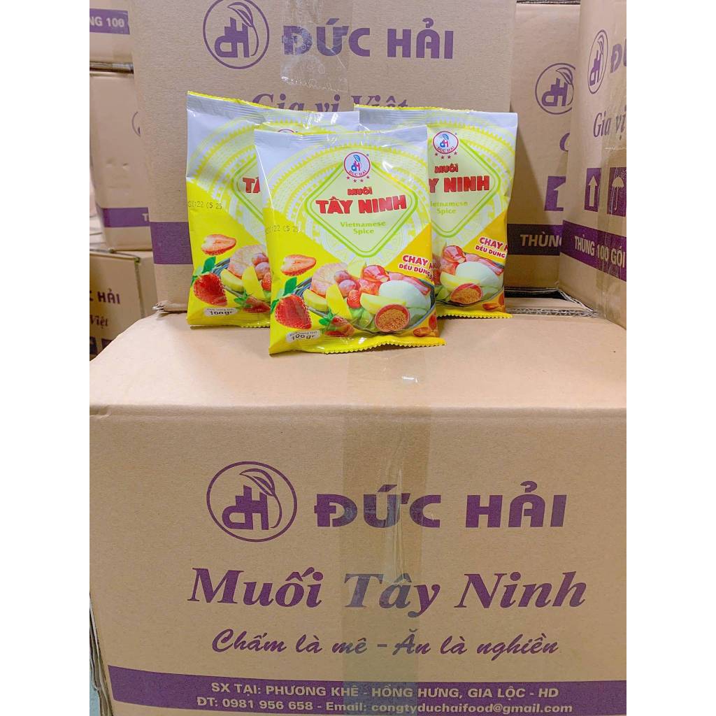Muối Tôm Tây Ninh Đức Hải Đậm Đà dùng Chấm Trái Cây, Ướp cá thịt Hộp 110g-Túi 100g, 200g, 500g - Đức Hải Food