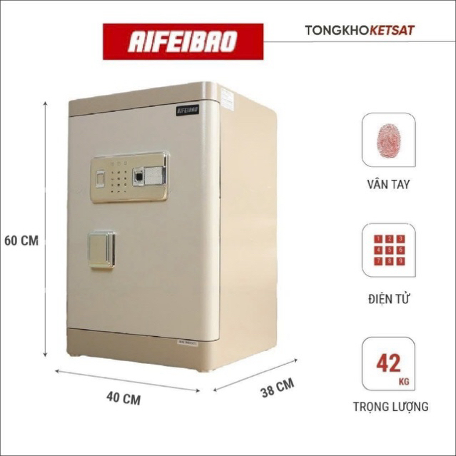 [CHÍNH HÃNG] Két Sắt Mini Aifeibao Vân Tay Điện Tử Thông Minh HK-M/D-60-AL An Toàn Giá Rẻ (Miễn Phí Vận Chuyển Toàn Quốc