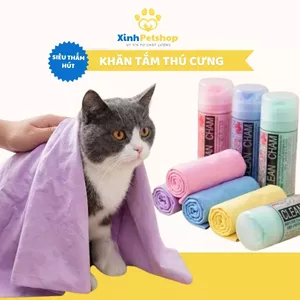 Khăn Tắm Siêu Thấm Hút Nước Clean Cham Cho Chó Mèo, Khăn Lau Lông Mau Khô