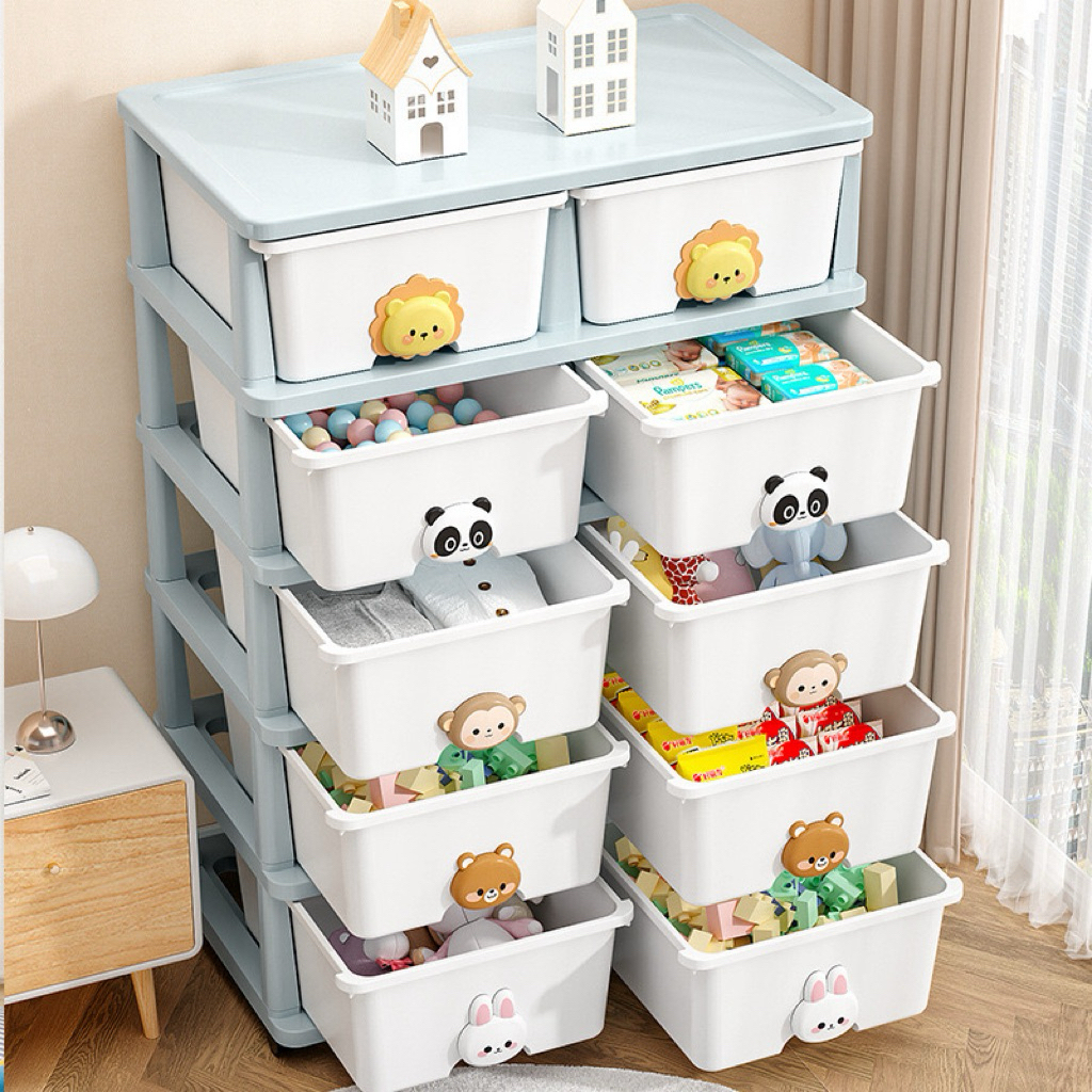 Tủ Nhựa Đựng Quần Áo Trẻ Em Hình Con Vật, Tủ Đựng Đồ Cho Bé Hoạt Hình Ngộ Nghĩnh MK124
