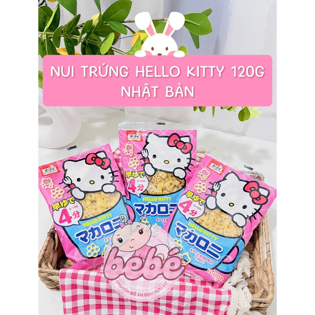 (Date 2029) Nui Hello Kitty Nhật Bản Cho Bé Ăn Dặm Từ 9 Tháng 120g – Nui Trứng Hình Hoa Nội Địa Nhật