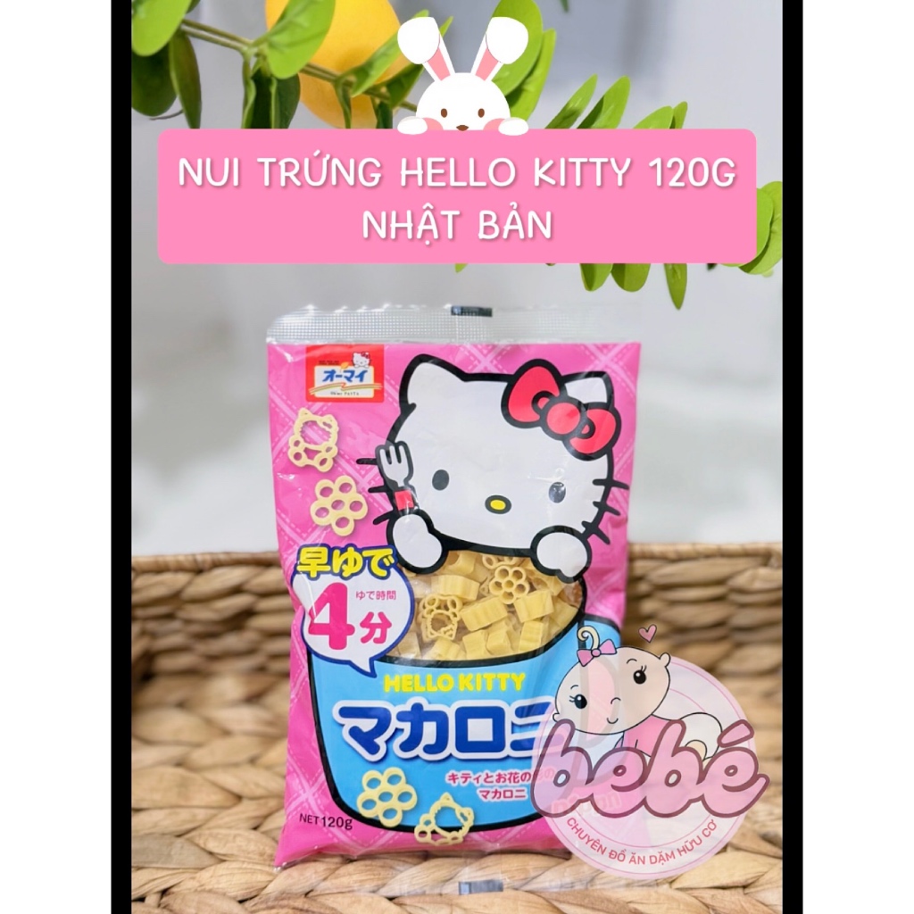 (Date 2029) Nui Hello Kitty Nhật Bản Cho Bé Ăn Dặm Từ 9 Tháng 120g – Nui Trứng Hình Hoa Nội Địa Nhật