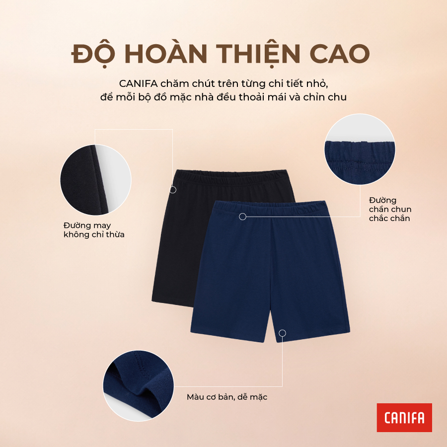 Combo 2 quần shorts mặc nhà bé trai CANIFA chất liệu cotton pha mềm mịn chuẩn OEKO-TEX 2LA26S003