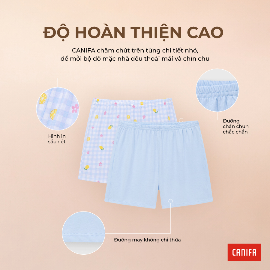 Combo 2 quần mặc nhà bé gái CANIFA chất liệu mềm mại thoáng mát mix màu 1LA26S003