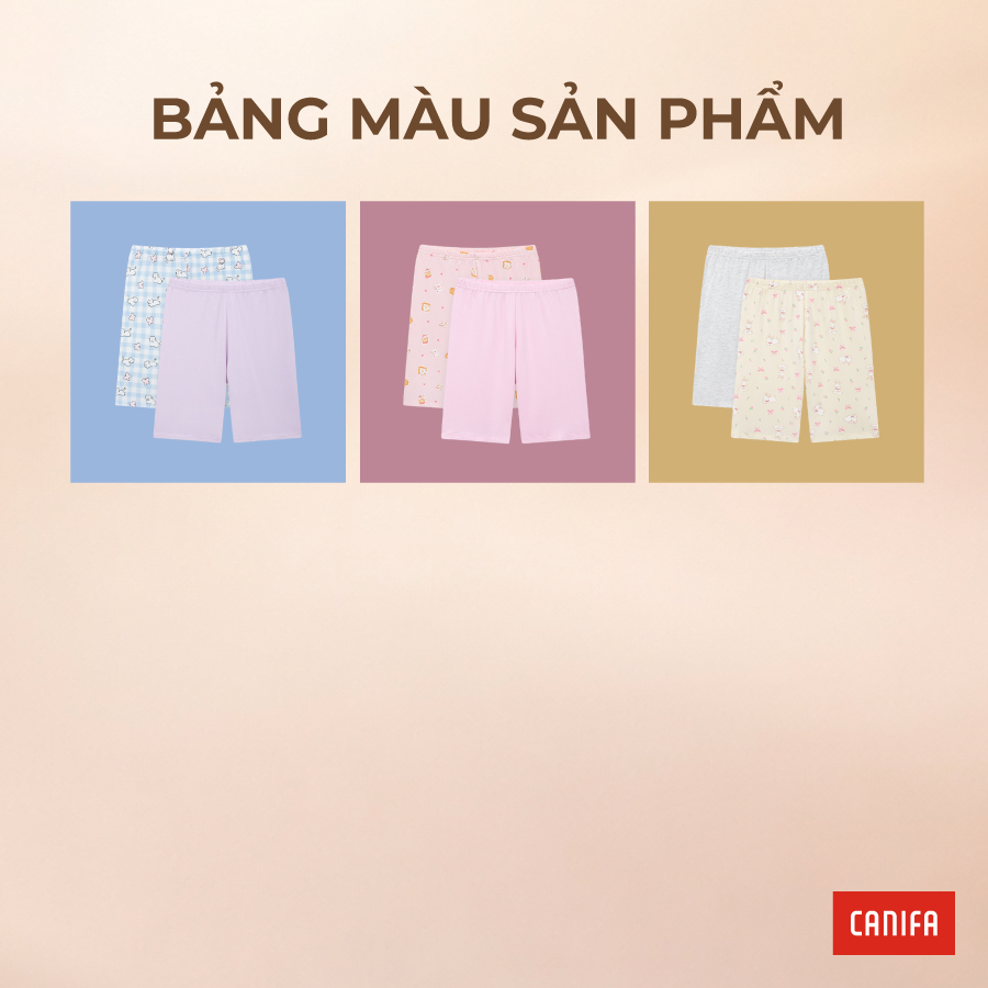 Combo 2 quần mặc nhà bé gái CANIFA dáng legging form vừa chất liệu mềm mịn mát PS26 1LA26S005