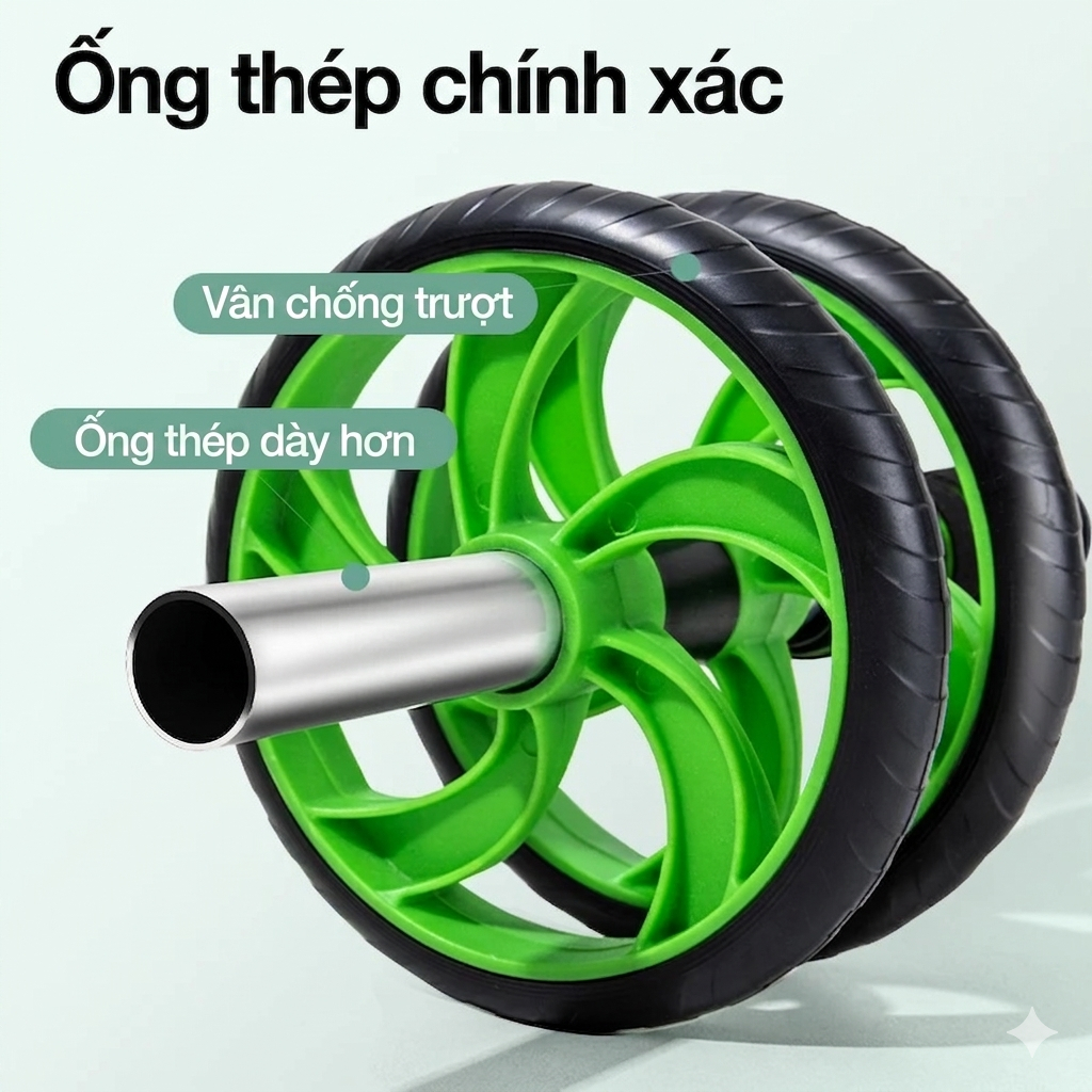 Con lăn tập bụng Agnite chính hãng, dụng cụ hỗ trợ gym tại nhà tiện lợi TẶNG kèm thảm lót gối - ER010