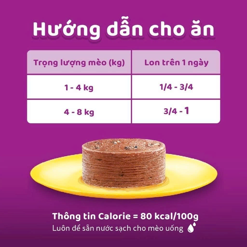 Whiskas Pate Lon 400g Thơm Ngon Dinh Dưỡng Cho Mèo Trưởng Thành - Hương Vị Cá Biển, Cá Mòi, Cá Ngừ