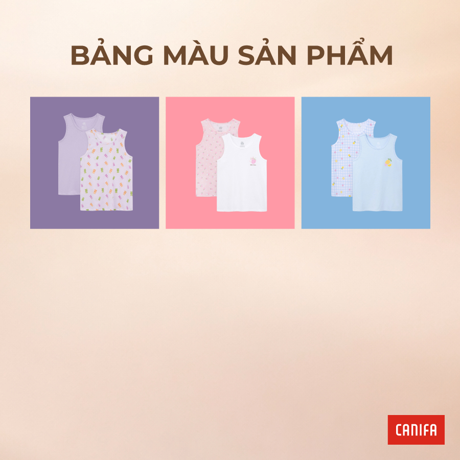 Combo 2 áo mặc nhà bé gái CANIFA áo ba lỗ in họa tiết 1LA26S001