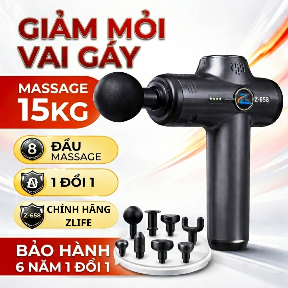 Máy Massage Cầm Tay 99 Cấp Độ, Máy Massage Cổ Vai Gáy Giảm Đau Nhức Cơ Thể Pin Trâu Lực Đấm 15KG