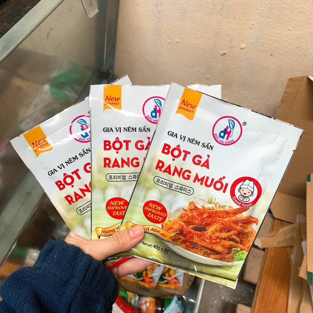 Bột Gà Rang Muối Đức Hải Gia vị tẩm ướp Chiên giòn Đậm đà Thơm Ngon Gói 48g, 400g - Đức hải Food