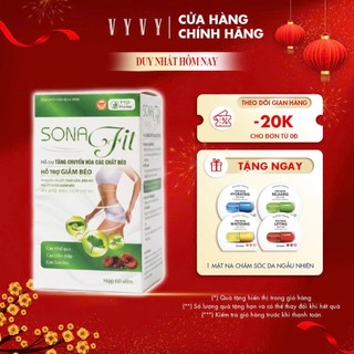 Giảm Cân SONA FIT Thảo Mộc Giảm Cân Slimly Calysa Chitosan Trà Xanh Cấp Tốc An Toàn Hộp 60 viên