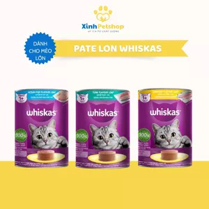 Whiskas Pate Lon 400g Thơm Ngon Dinh Dưỡng Cho Mèo Trưởng Thành - Hương Vị Cá Biển, Cá Mòi, Cá Ngừ