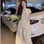 Set Đầm Lanh Nhật Trắng Kem Phối Ren Thắt Eo Dễ Thương – Set Váy Đi Biển Nữ Tính Tiểu Thư HCOM27141
