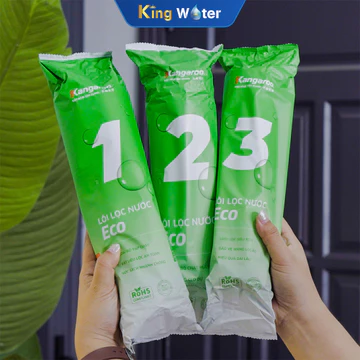 [HỎA TỐC HCM] Bộ 3 Lõi Lọc Thô KANGAROO ECO 123 Chính Hãng - Lắp Cho Máy Lọc Nước RO Cốc Lọc 10 Inch