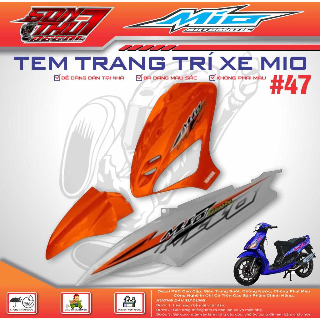 TEM XE MIO SPORT #47 (TEM IN 3 LỚP - SIÊU NÉT - SIÊU ĐẸP - SIÊU CUTE)