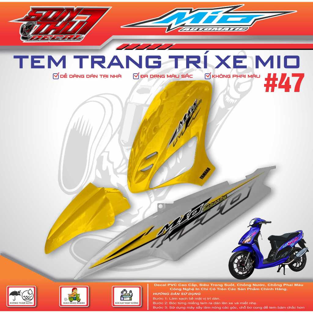 TEM XE MIO SPORT #47 (TEM IN 3 LỚP - SIÊU NÉT - SIÊU ĐẸP - SIÊU CUTE)