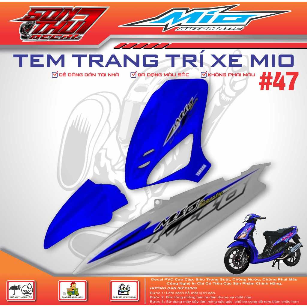 TEM XE MIO SPORT #47 (TEM IN 3 LỚP - SIÊU NÉT - SIÊU ĐẸP - SIÊU CUTE)