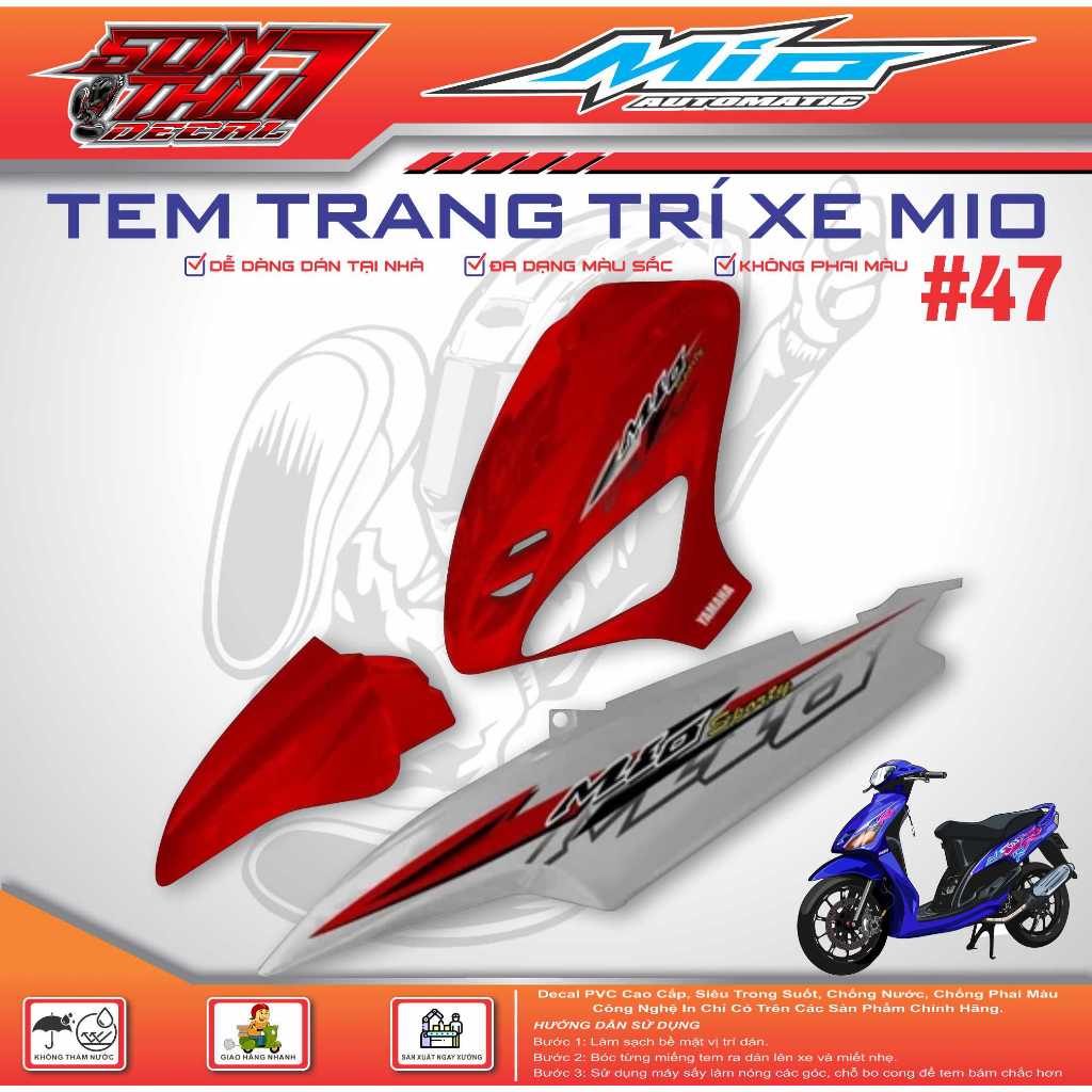 TEM XE MIO SPORT #47 (TEM IN 3 LỚP - SIÊU NÉT - SIÊU ĐẸP - SIÊU CUTE)