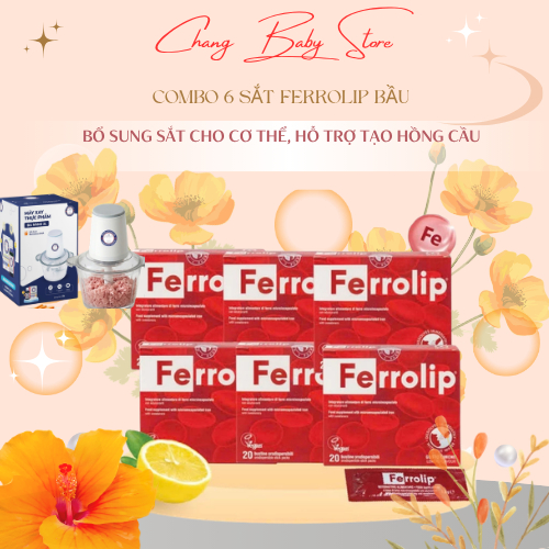 Combo 6 Ferrolip tặng máy xay 2L Bổ sung sắt cho cơ thể, hỗ trợ tạo hồng cầu