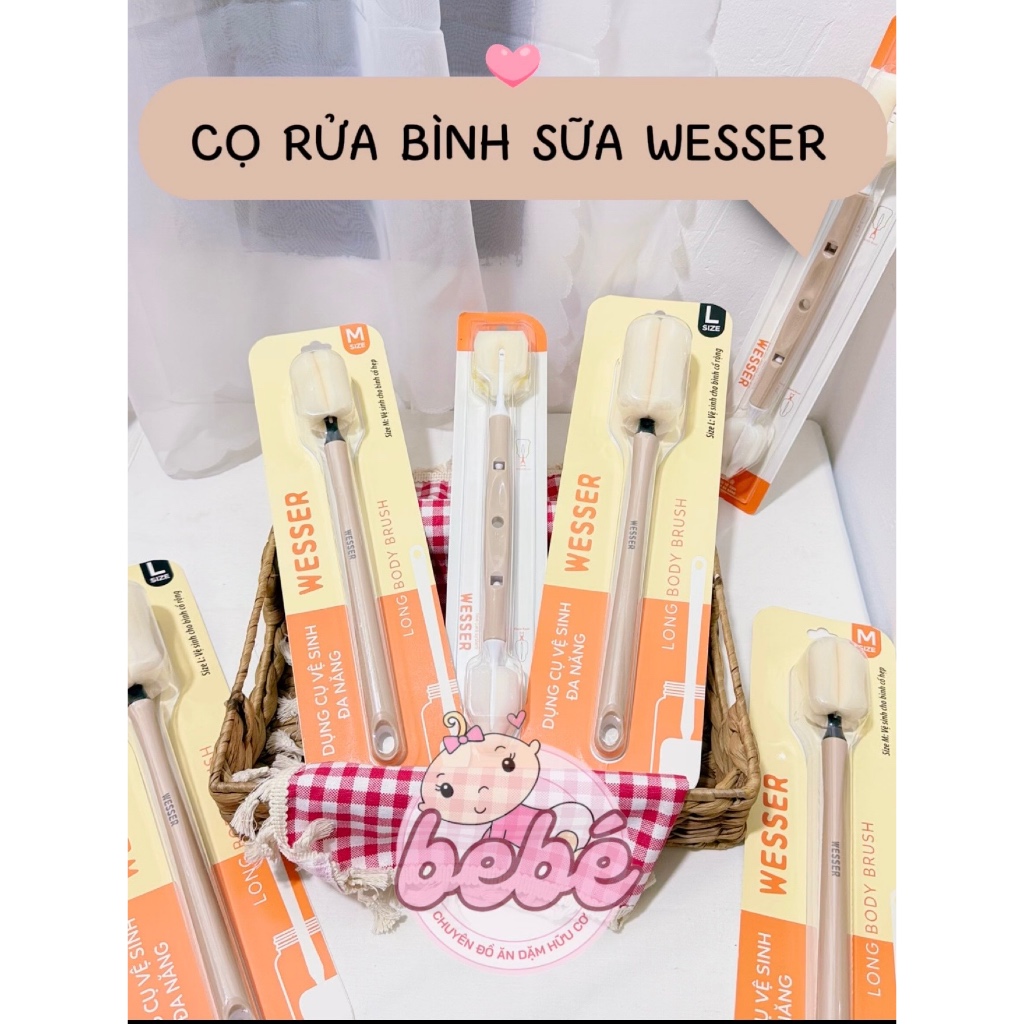 Cọ mút xốp rửa bình sữa Grosmimi, Wesser vệ sinh bình sữa & núm ti cho bé