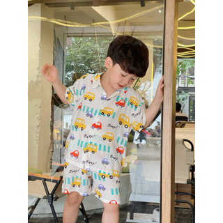 Set đi biển cho bé Batala Kids, Bộ đi chơi du lịch đũi tơ hoạ tiết hoa lá thoáng mát cho bé trai từ 10-22kg HOALA