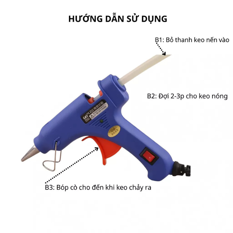 Máy bắn keo silicon 20w 60w 80W Tặng 5 keo nến