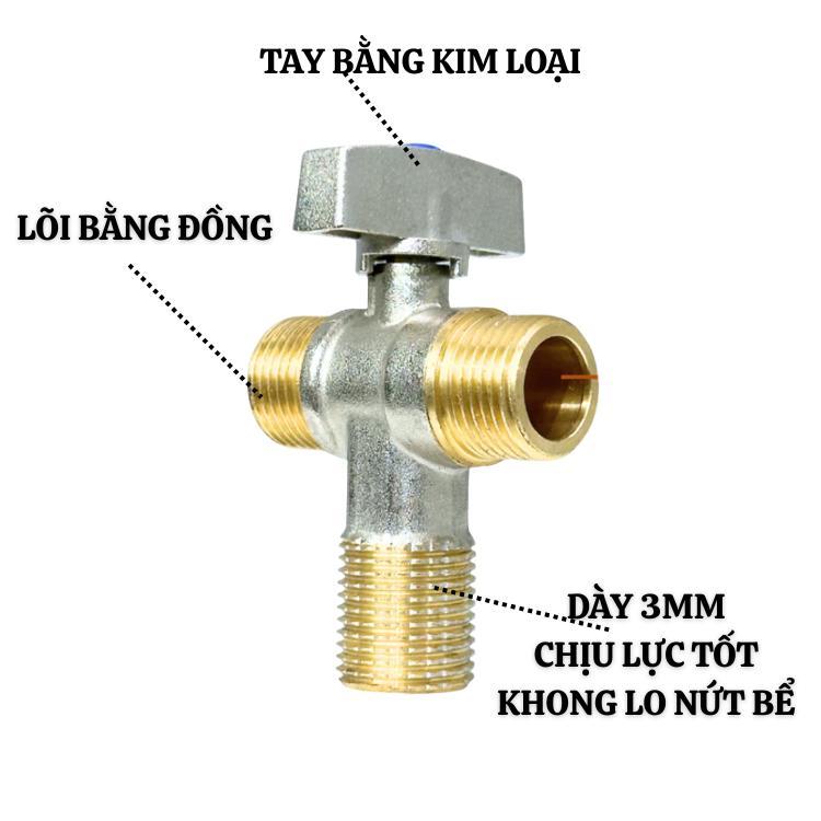 Van lá van T áp lực lõi đồng dày 3mm chịu nén cao koong nứt không bể an toàn khi sử dụng