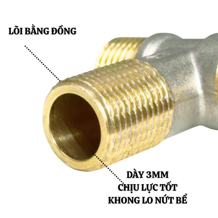 Van lá van T áp lực lõi đồng dày 3mm chịu nén cao koong nứt không bể an toàn khi sử dụng