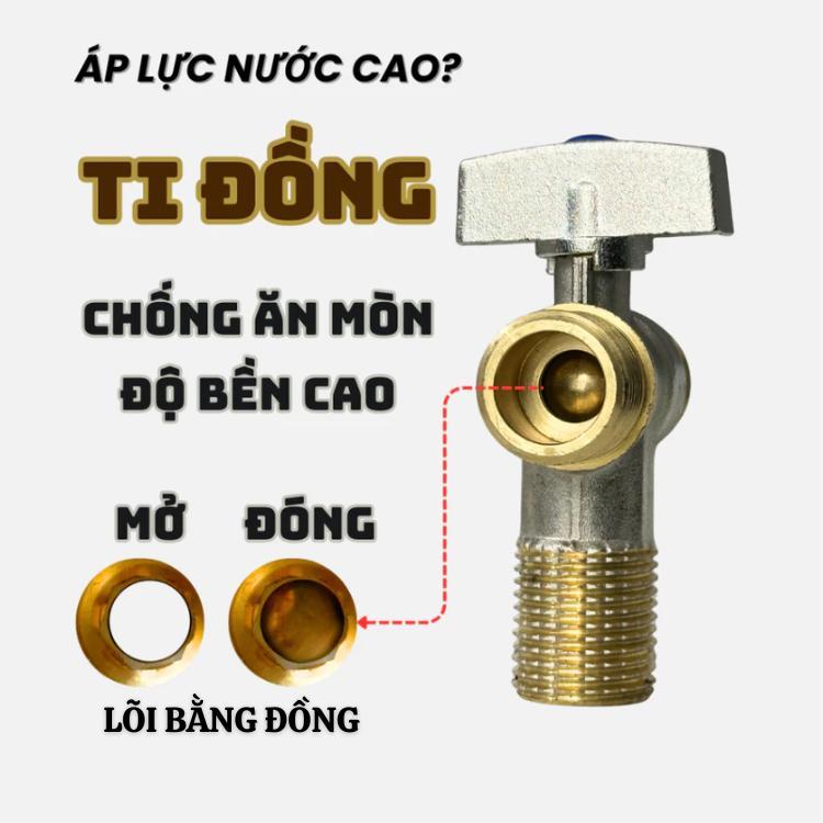 Van lá van T áp lực lõi đồng dày 3mm chịu nén cao koong nứt không bể an toàn khi sử dụng