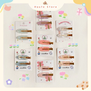 Kẹp Tóc Nhựa Xà Cừ Resin Kẹp Mái Màu Pastel Hologram Kẹp Y2K Tổng Hợp Dễ Thương Handmade Quà Tặng