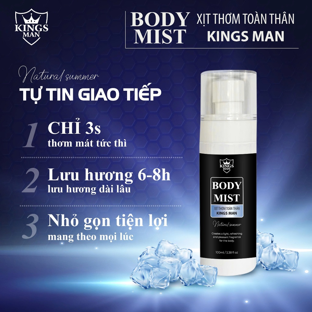 (Mua 1 Nhận 3) Combo quyến rũ Gồm 2 Sữa tắm Kingsman 3in1 350ml Tặng Body Mist 100ml xịt thơm toàn thân | BigBuy360 - bigbuy360.vn