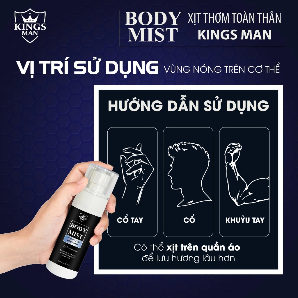 (Mua 1 Nhận 3) Combo quyến rũ Gồm 2 Sữa tắm Kingsman 3in1 350ml Tặng Body Mist 100ml xịt thơm toàn thân | BigBuy360 - bigbuy360.vn