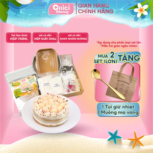 Set bánh olong nhài trái cây kèm HỘP GIẤY ONICI thành phẩm 1 hộp bánh 750ml
